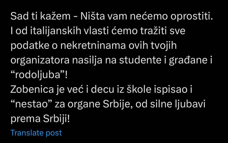 Marinika Tepić:  Damir Zobenica ispisao decu iz škole i pobegao u Trst